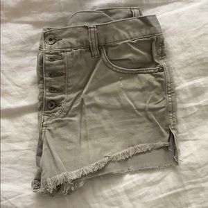 Free People Olive Denim Shorts